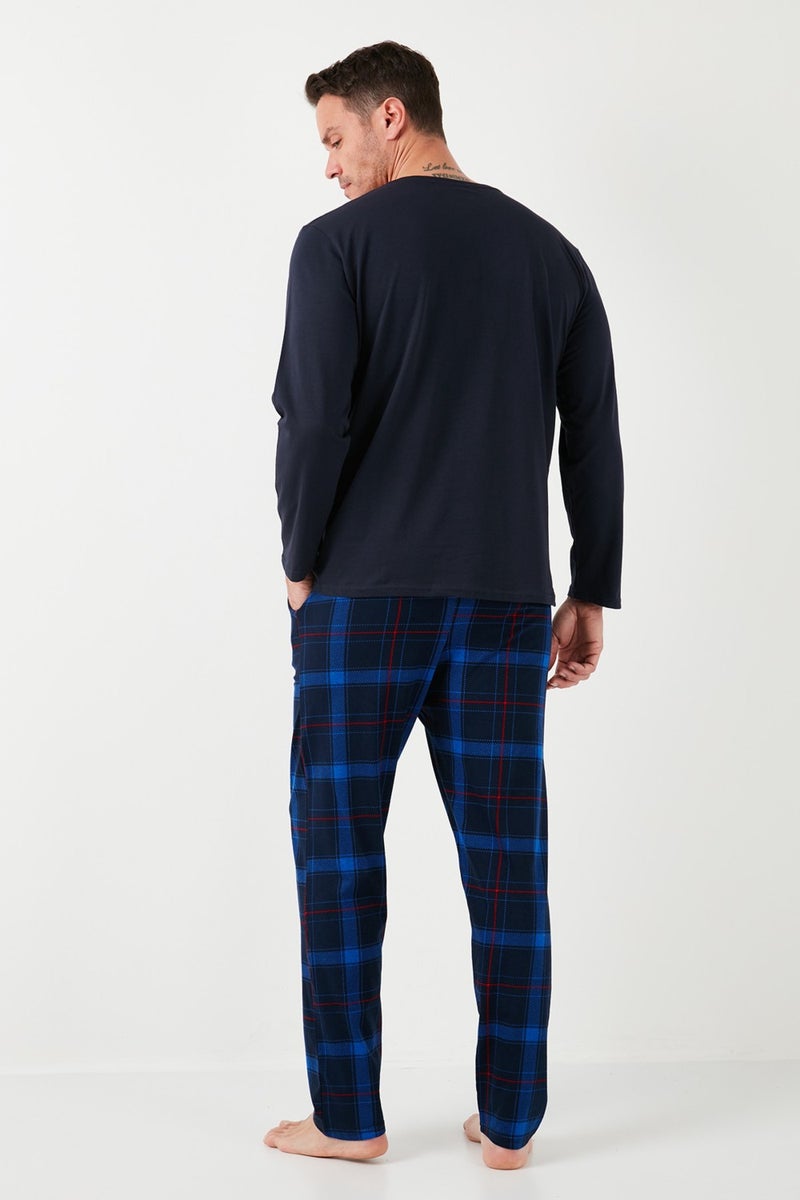 Buratti Cotton Regular Fit Long Sleeve Men's Pajama Set with Elastic Waist 6572007  - Image 5