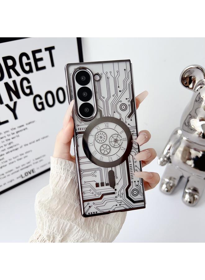 erorex Case For Samsung Galaxy Z Fold3 Folding Plating Transparent Shockproof MagSafe Phone Case - Image 1