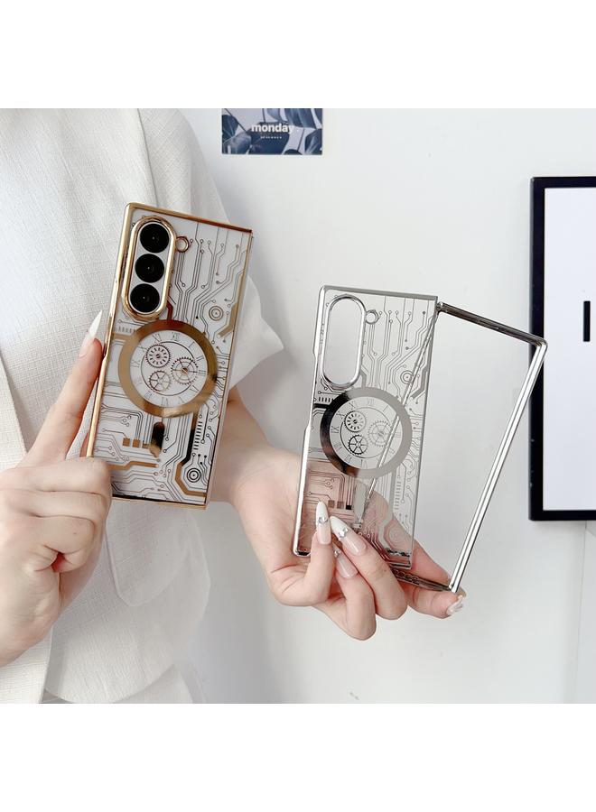 erorex Case For Samsung Galaxy Z Fold3 Folding Plating Transparent Shockproof MagSafe Phone Case - Image 3