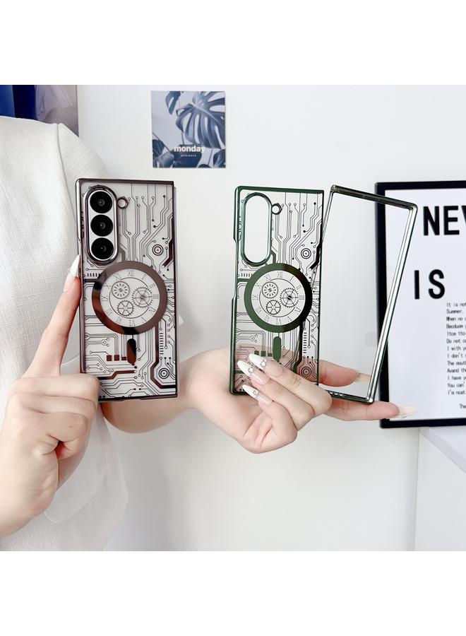 erorex Case For Samsung Galaxy Z Fold3 Folding Plating Transparent Shockproof MagSafe Phone Case - Image 2