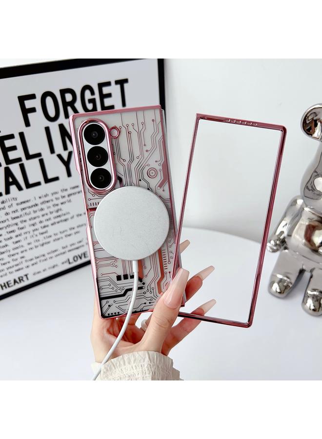 erorex Case For Samsung Galaxy Z Fold3 Folding Plating Transparent Shockproof MagSafe Phone Case - Image 4