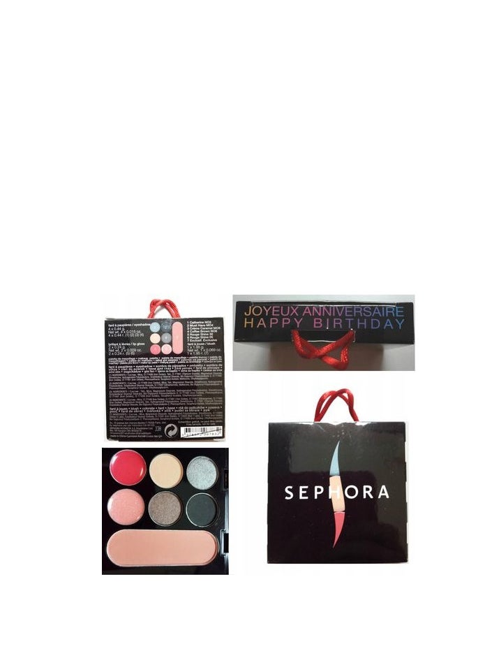 Travel Size SEPHORA Pallate Kit 2 Rouge +4 Eyeshadow + 1 Blush