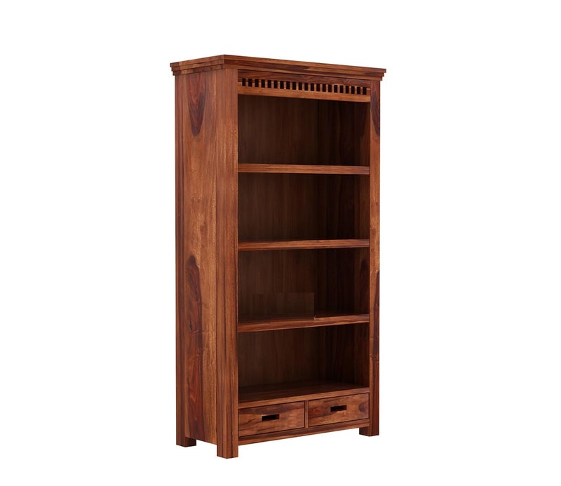 CRAFT D ARTS Solid sheesham Wood Book Shelf with Racks Storage| Library Bookshelf | Wooden Book Cabinet Office & Home Living Room| Bookcases Furniture (Honey A) - Image 2