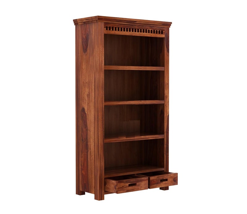 CRAFT D ARTS Solid sheesham Wood Book Shelf with Racks Storage| Library Bookshelf | Wooden Book Cabinet Office & Home Living Room| Bookcases Furniture (Honey A) - Image 5