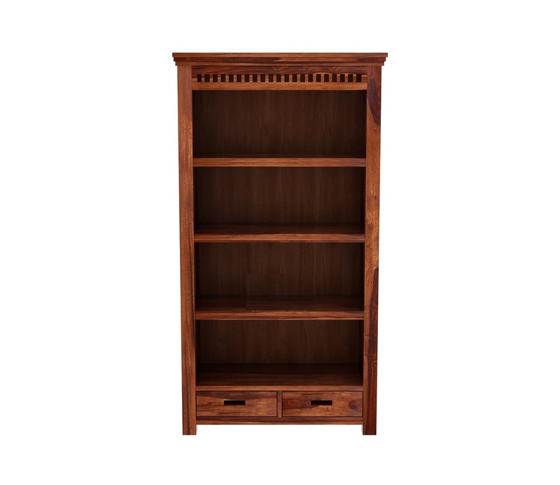 CRAFT D ARTS Solid sheesham Wood Book Shelf with Racks Storage| Library Bookshelf | Wooden Book Cabinet Office & Home Living Room| Bookcases Furniture (Honey A) - Image 3