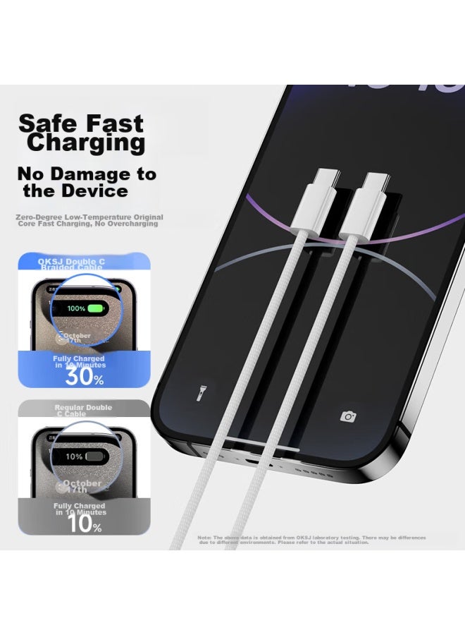 OKSJ Suitable For Apple 15/16 Charging Cable, Type-c Data Cable, Pd60w Fast Charging, Compatible With 45w/40w , For Iphone 15 Pro Max/ipad/laptops, 1 Meter - Image 3