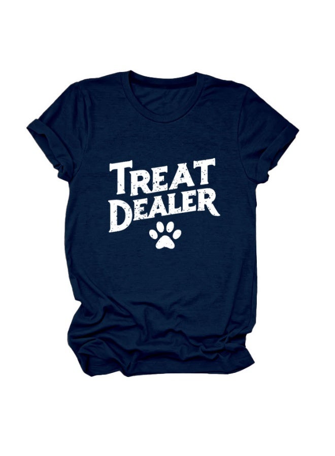 Treat Dealer T Shirt for Women Cute Dog Paw Print Graphic Tees Funny Dog Mom Shirt Puppy Lover Gifts Casual Tops - Image 1