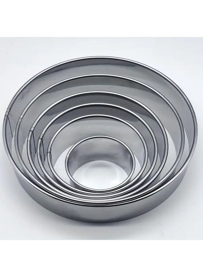 6pcs Stainless Steel Cookie Cutter Set Versatile Round Cutters For Baking Donuts Biscuits And Sandwiches Durable Easy To Clean - Image 2