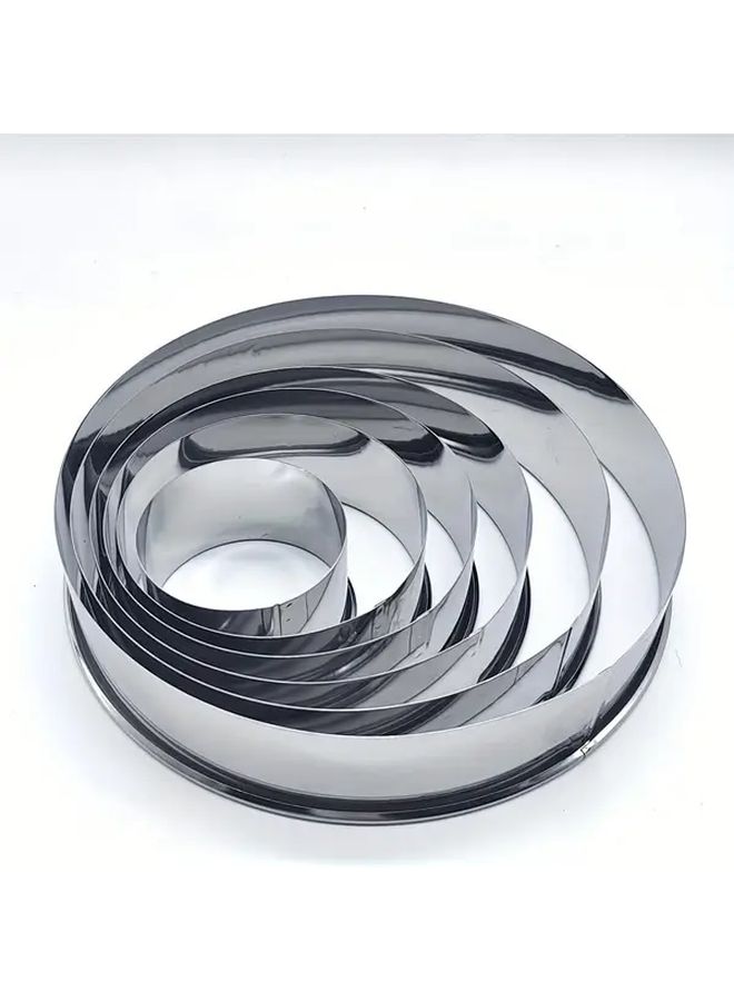 6pcs Stainless Steel Cookie Cutter Set Versatile Round Cutters For Baking Donuts Biscuits And Sandwiches Durable Easy To Clean - Image 4