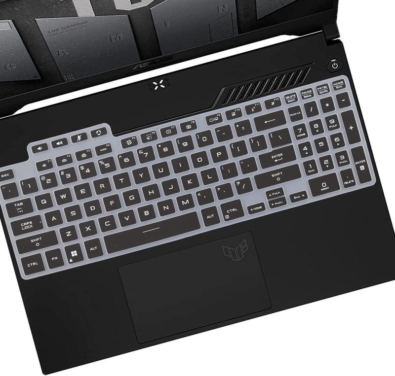 OJOS Keyboard Cover for 2022 ASUS TUF Gaming F15 FX507ZM FX507ZM-ES74 / TUF Dash 15 FX517ZM FX517ZM-AS73/ A15 2022, 2022 17.3 A17 FA707/ F17 FX707 Gaming Laptop-Black - Image 1