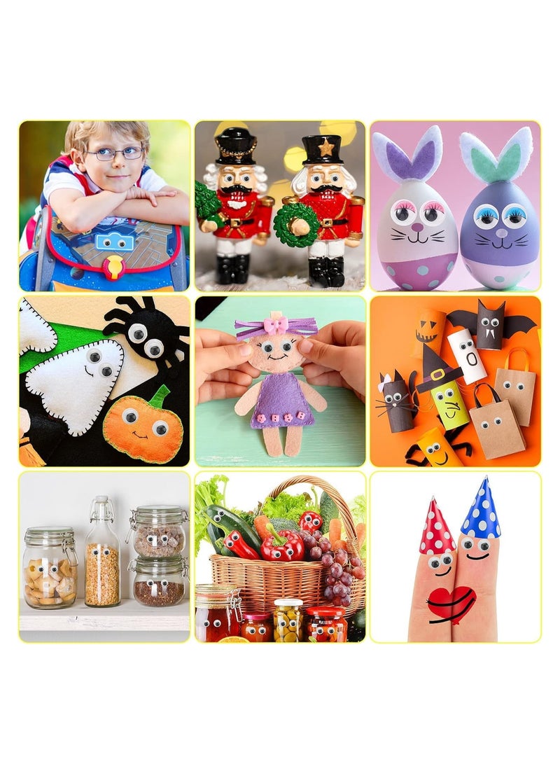 KASTWAVE Stick on Eyes for Crafts,430 Pcs Assorted Size Self-Adhesive Googly Eyes Wiggle Eyes Craft Eyes, Doll Eyes Making Accessories Sticky Eyes for Crafting (5/6//8/10/12 mm) - Image 5
