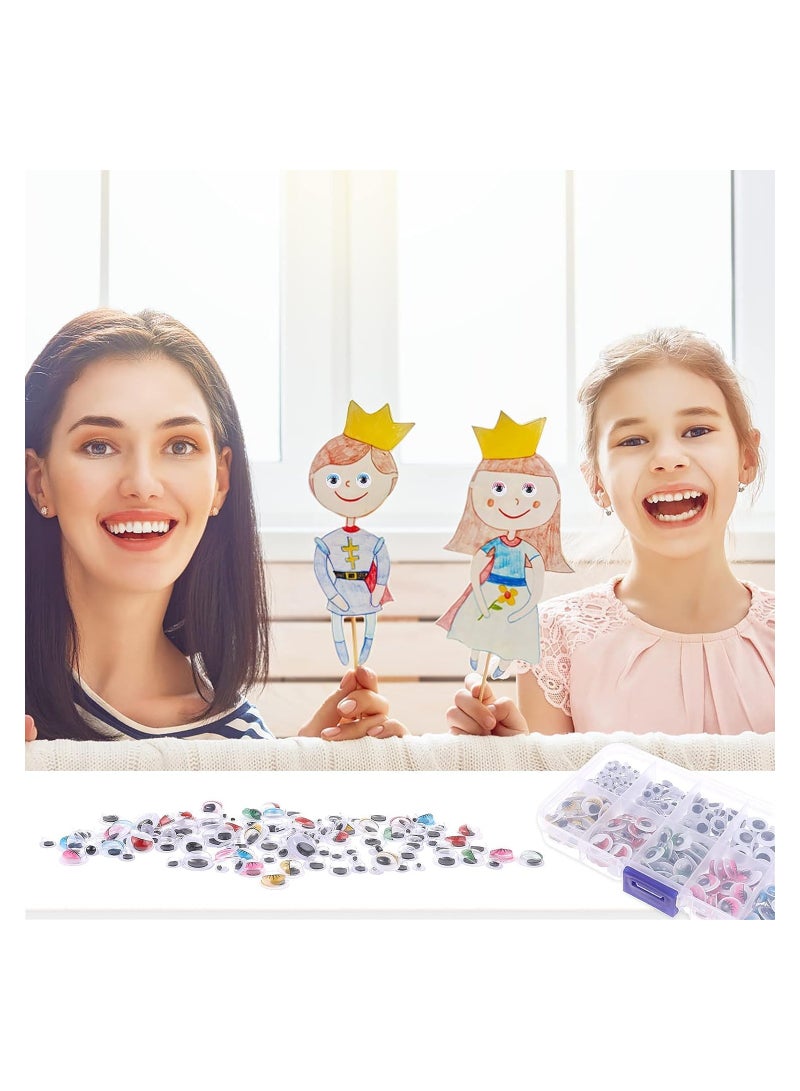 KASTWAVE Stick on Eyes for Crafts,430 Pcs Assorted Size Self-Adhesive Googly Eyes Wiggle Eyes Craft Eyes, Doll Eyes Making Accessories Sticky Eyes for Crafting (5/6//8/10/12 mm) - Image 3