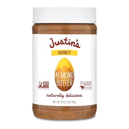 Justin's Honey Almond Butter, No Stir, Gluten-free, Non-GMO, Responsibly Sourced, 16 Ounce Jar - Image 1