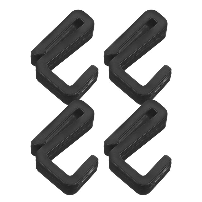 4Pcs Black Plastic Thin Flat Z Hooks For Kitchen Cabinet Closet Microwave Rack Space Saving Utility - Image 2