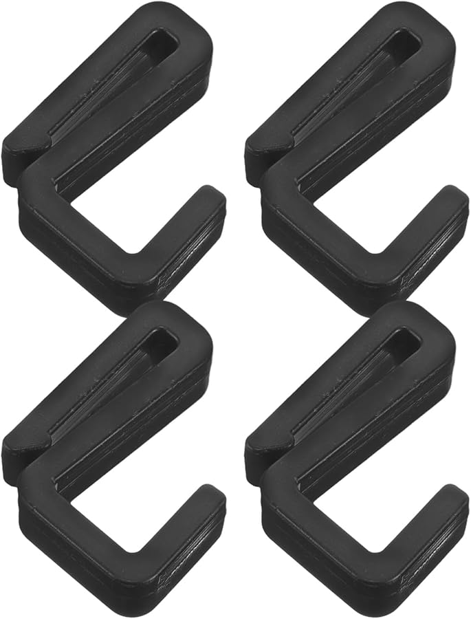 4Pcs Black Plastic Thin Flat Z Hooks For Kitchen Cabinet Closet Microwave Rack Space Saving Utility - Image 1