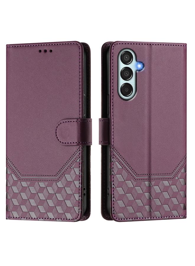 S-TOP Case For Samsung Galaxy M15 5G / F15 5G Honeycomb Embossing RFID Leather Phone Case - Image 2