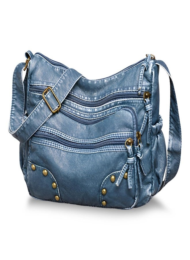 WITERY Soft PU Leather Shoulder Bag - Lightweight Multi Pocket Purse Pocketbooks for Women, Ladies Medium Crossbody Purse and Handbags Hobo Tote Bag Messenger Bags for Everyday Use/Shopping/Travel - Image 1