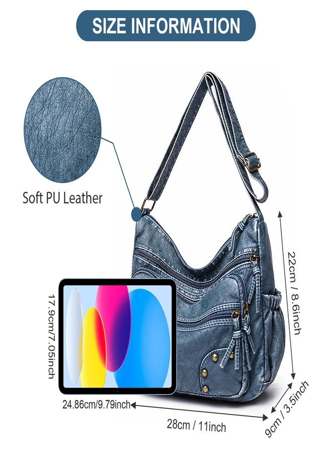 WITERY Soft PU Leather Shoulder Bag - Lightweight Multi Pocket Purse Pocketbooks for Women, Ladies Medium Crossbody Purse and Handbags Hobo Tote Bag Messenger Bags for Everyday Use/Shopping/Travel - Image 4