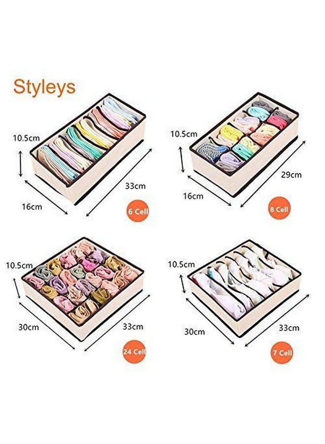 Styleys Styleys Storage Box Drawer Organizer Wardrobe Organizer For Clothes, Innerwear, Underwear, Bra, Socks, Tie, Panty, Etc. (Set of 4, Grey Wave, S1014)  - Image 3