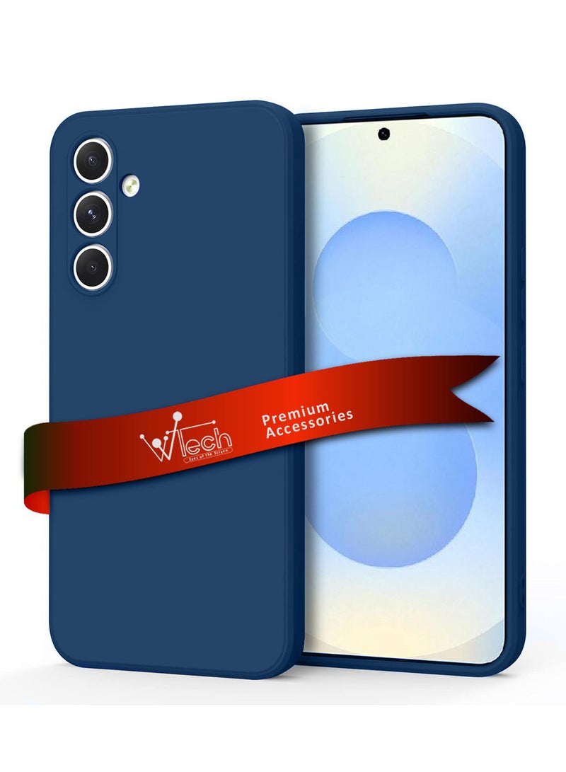 Wtech Samsung Galaxy S25 Plus / S25+ 2025 Premium Soft Liquid Silicone Case Cover - Navy Blue - Image 1