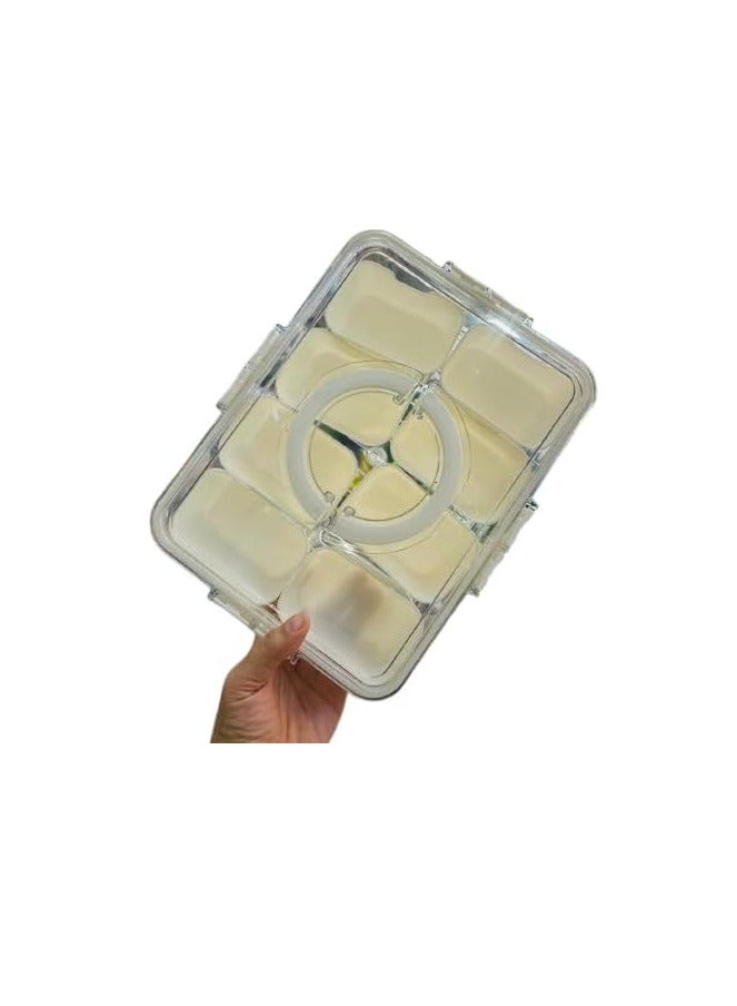 Divided refrigerator box with leak-proof lid to organize your refrigerator and kitchen easily. Available in two sizes, Mk (8-compartment box)
