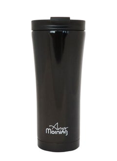 Any Morning Travel Coffee Mug 450ml/500ml, Stainless Steel Coffee Tumbler, Leakproof Travel Coffee Cup, Spillproof Travel Mugs for Hot and Cold Beverage, 15 oz, Black - SI231905  - Image 1