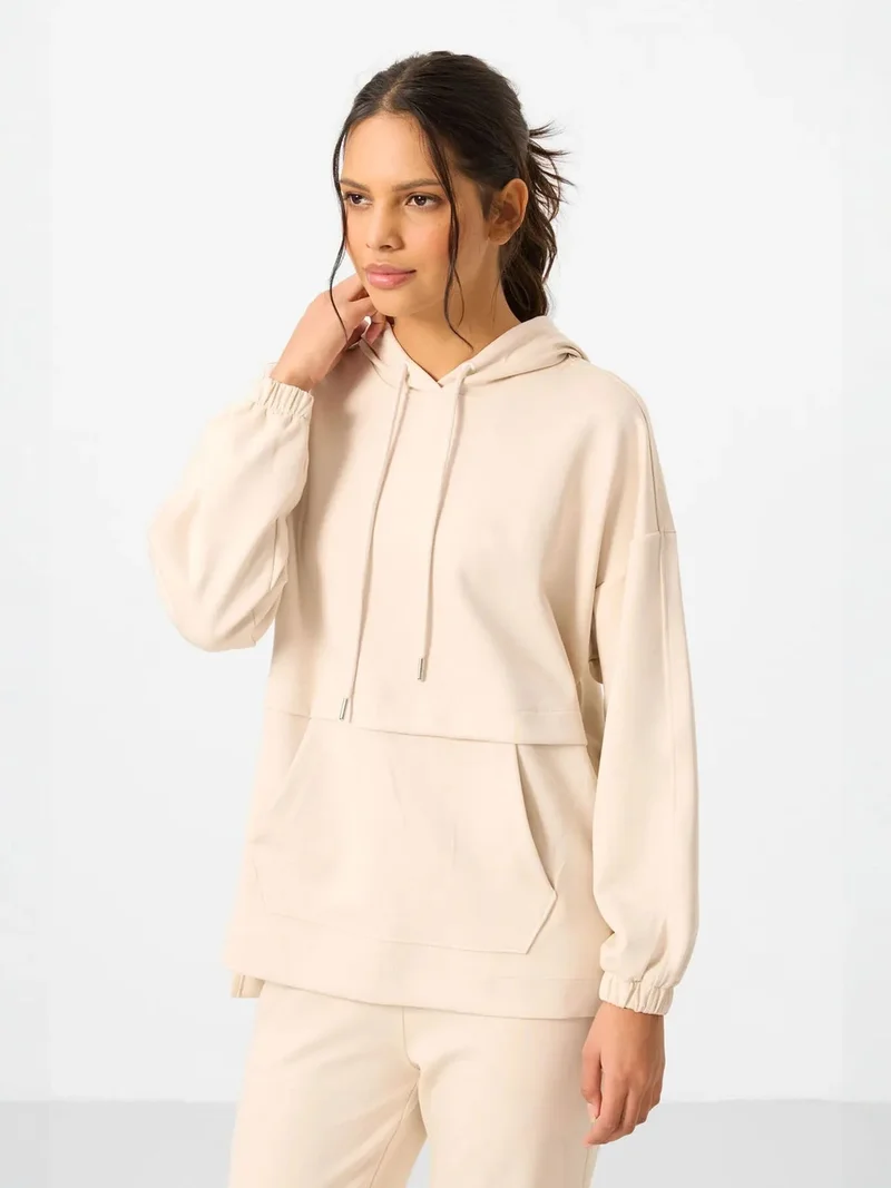 TOMMYLIFE TOMMY Oversized Hooded Sweatshirt And Wide-Leg Pants Set