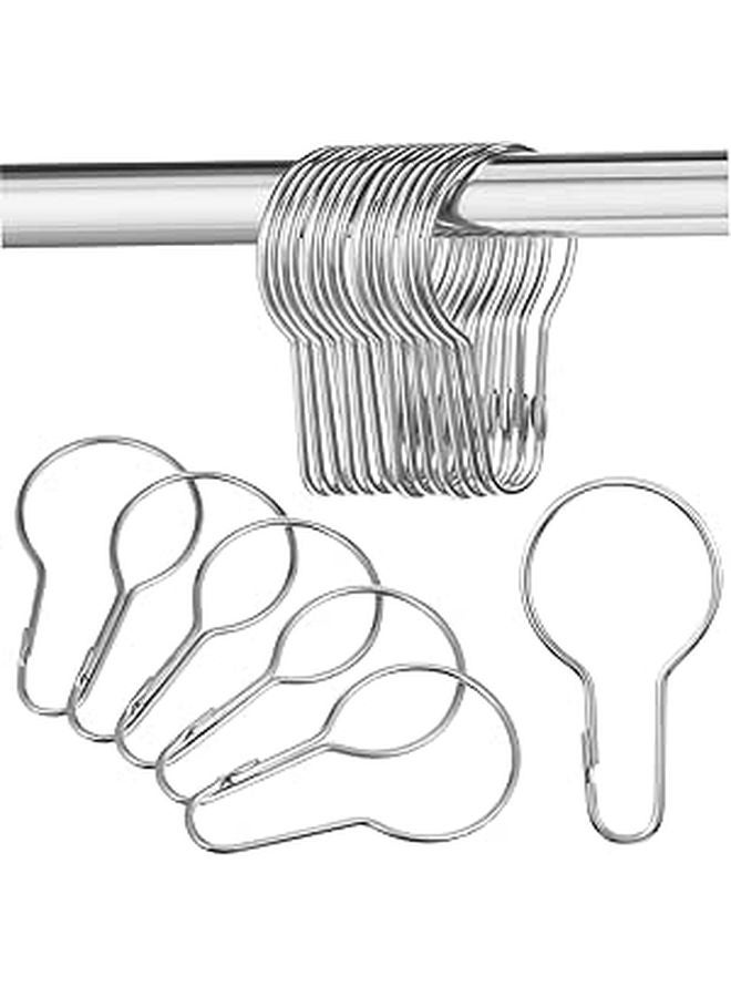 20Pcs Metal Gourd Shaped Shower Curtain Hooks Pleated Window Display - Image 1