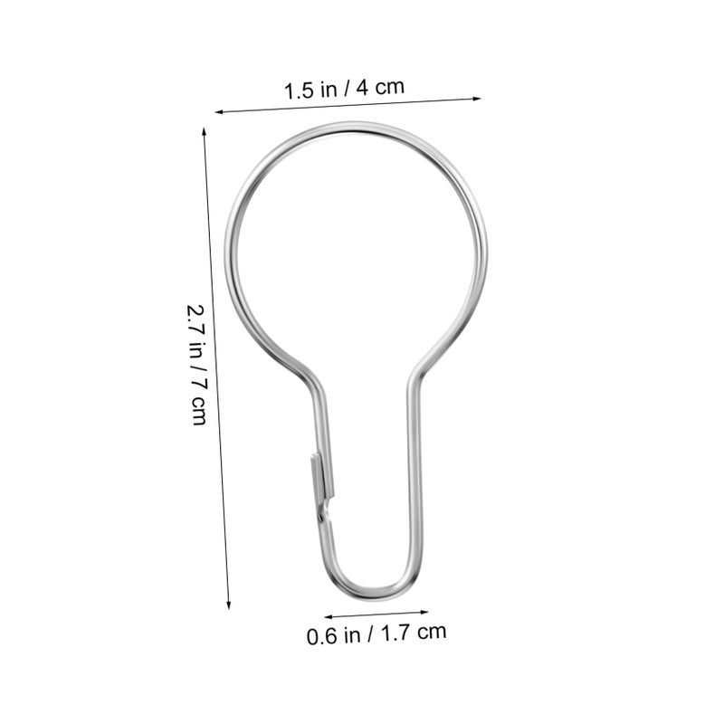20Pcs Metal Gourd Shaped Shower Curtain Hooks Pleated Window Display - Image 3