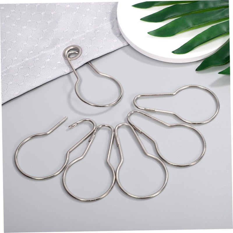 20Pcs Metal Gourd Shaped Shower Curtain Hooks Pleated Window Display - Image 4