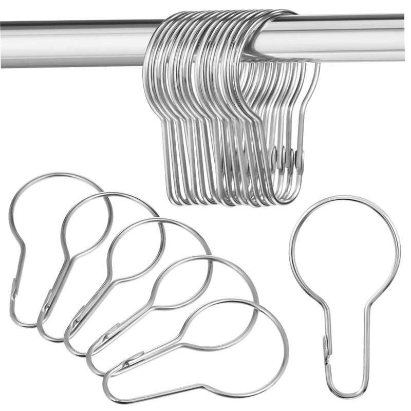 20Pcs Metal Gourd Shaped Shower Curtain Hooks Pleated Window Display - Image 2