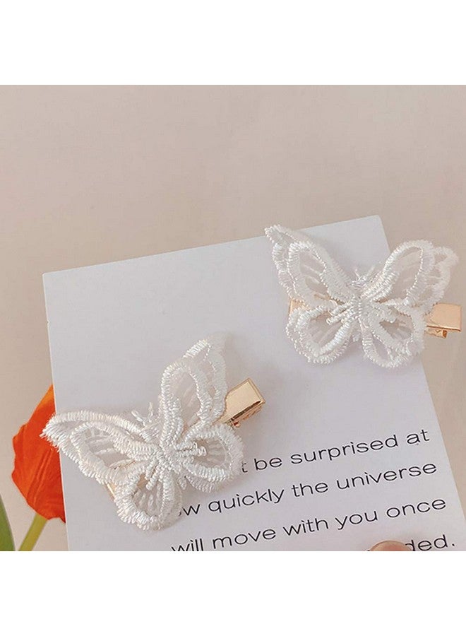 Ruwado 6 Pcs Butterfly Hair Clips Lace White Soft 3D Metal Cute Hair Accessories Alligator Clips Pins For Women Girls Wedding Theme Parties Favor Decoration - Image 3