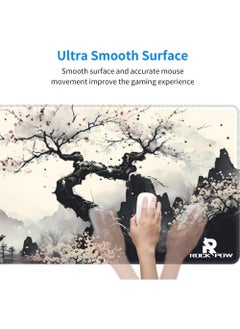 Rock Pow Japanese Mouse Pad, Large Japanese Desk Mat, XL Anime Gaming Keyboard Mat, Non-Slip Rubber Base, Big Extended Desk Protector for Home Office, 31.5”x11.8”  - Image 4