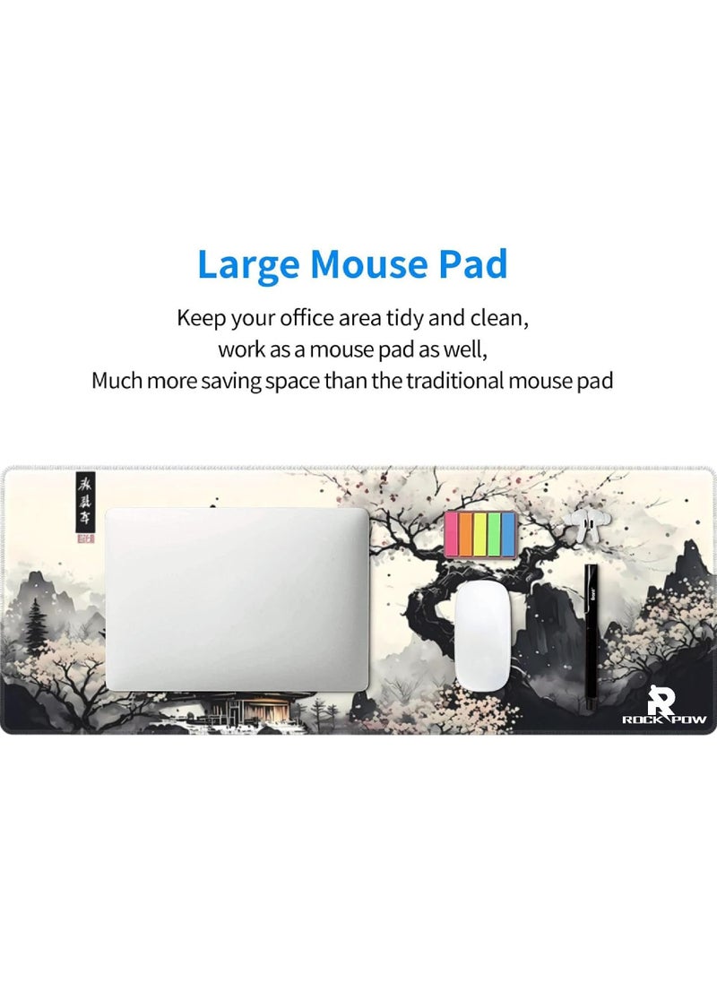Rock Pow Japanese Mouse Pad, Large Japanese Desk Mat, XL Anime Gaming Keyboard Mat, Non-Slip Rubber Base, Big Extended Desk Protector for Home Office, 31.5”x11.8”  - Image 5