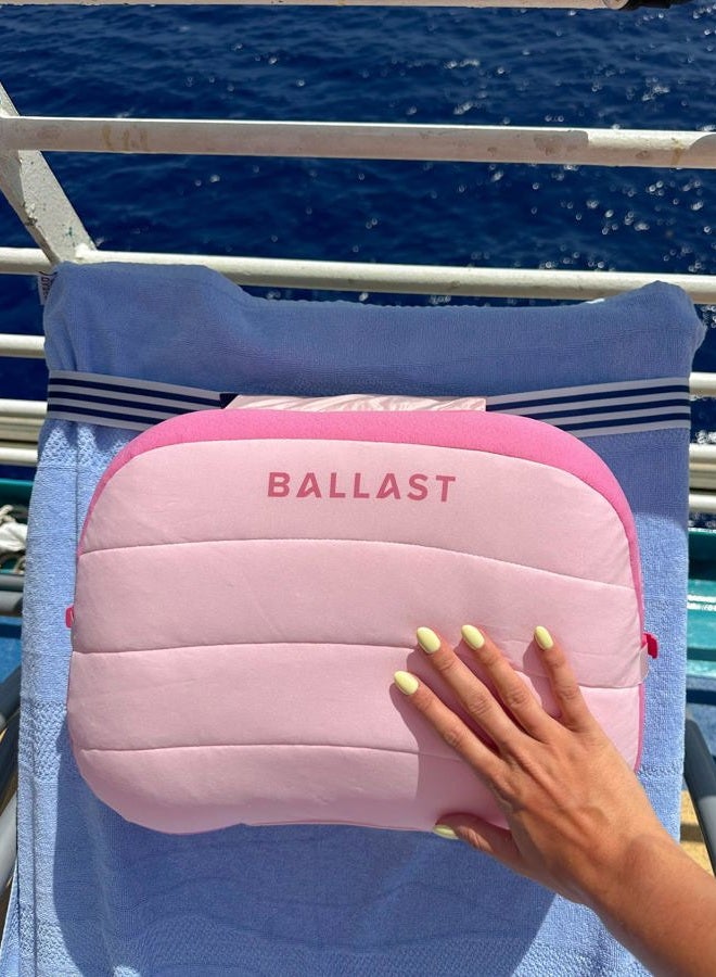 Ballast Beach Pillow – Comfy, Durable & Compact, Stays Put on Windy Beaches with Patented Sand Pouch, Inflatable Pillow for Beaches, Pools, Camping, Festivals and Travel (Flamingo Pink) - Image 5