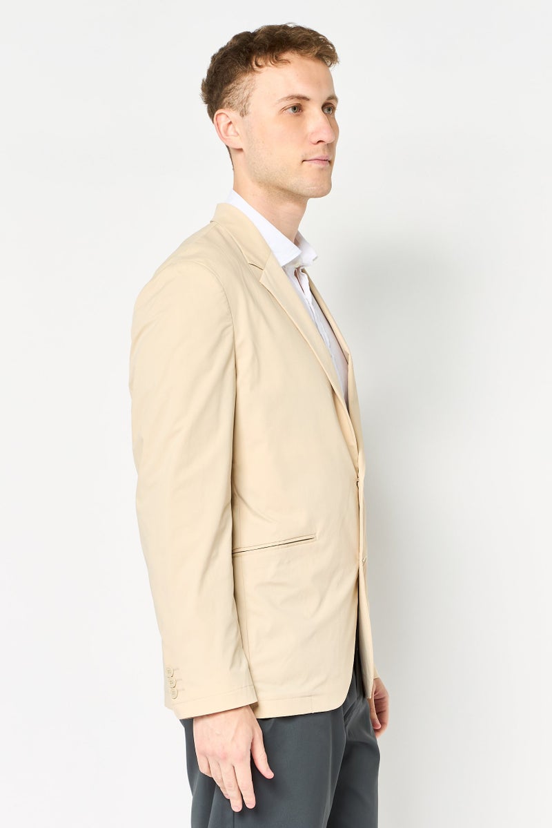 SELECTED Men Regular Fit Solid Semi Formal Blazer, Ivory - Image 2