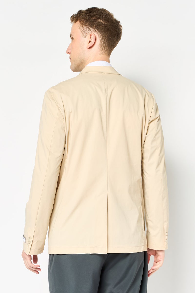 SELECTED Men Regular Fit Solid Semi Formal Blazer, Ivory - Image 4