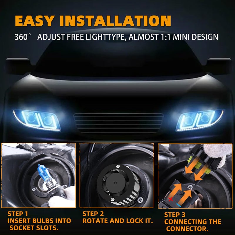 QIPEIZSP Fit For Ford Ranger 2001-2011 Light Bulbs, 9007 High Low Beam + 9145 Fog Light Bulb, 4-Pack - Image 4