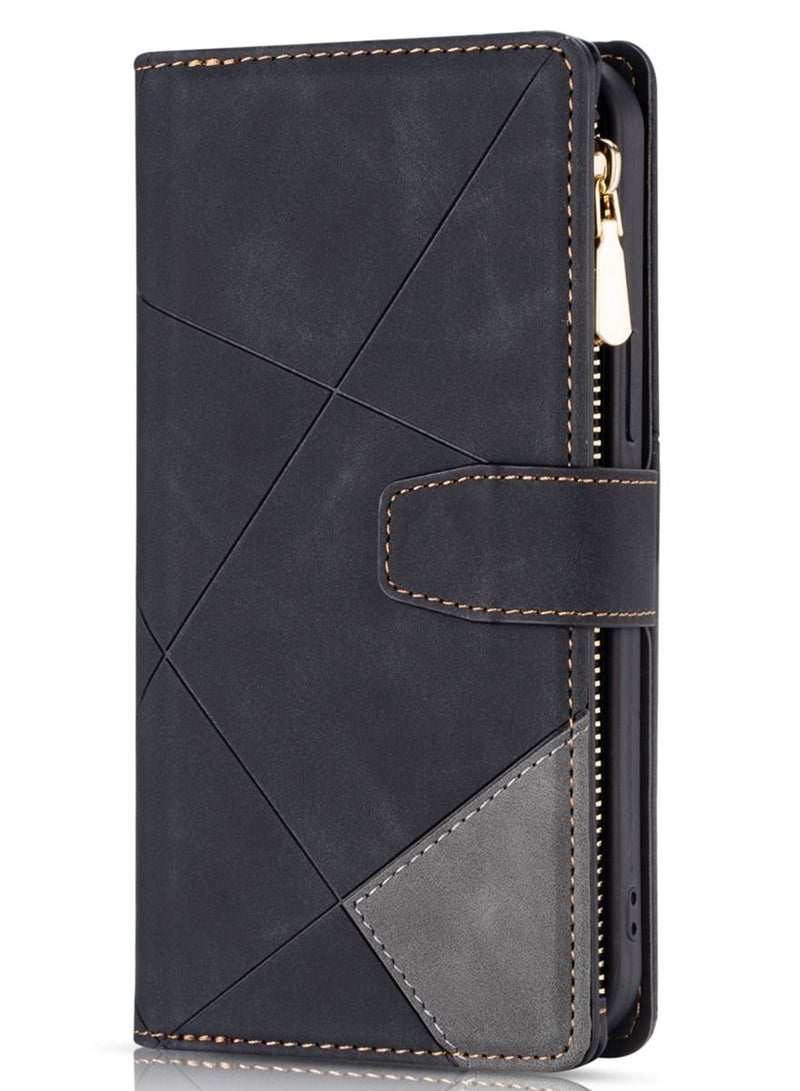 Suteni Color Block Flip Cover Card Slots Leather Phone Case for Samsung - Image 1