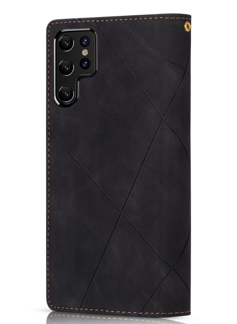 Suteni Color Block Flip Cover Card Slots Leather Phone Case for Samsung - Image 2