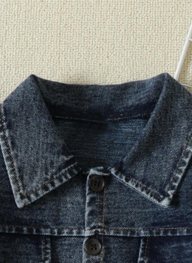 Take Two Girls Acid Blue Denim Jacket With Unicorn Print - Image 5