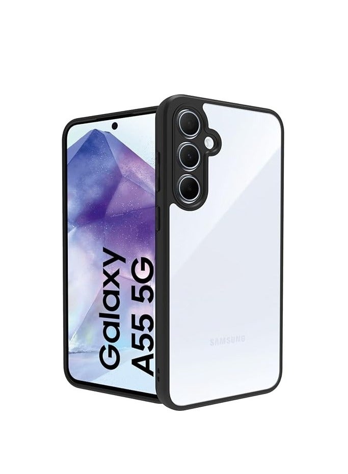 Bumper Protective Case for Samsung Galaxy A55 Silicone TPU Bumper Ultra Durable Ultra-Safe Camera Optimum Solution Black  - Image 1