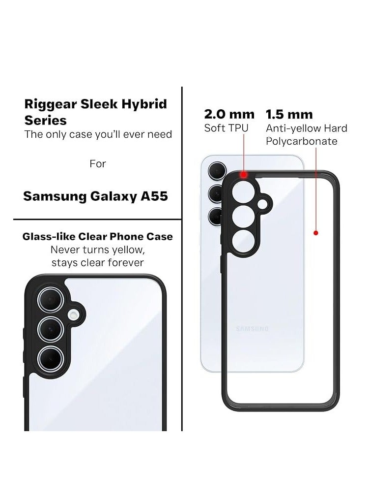 Bumper Protective Case for Samsung Galaxy A55 Silicone TPU Bumper Ultra Durable Ultra-Safe Camera Optimum Solution Black  - Image 3