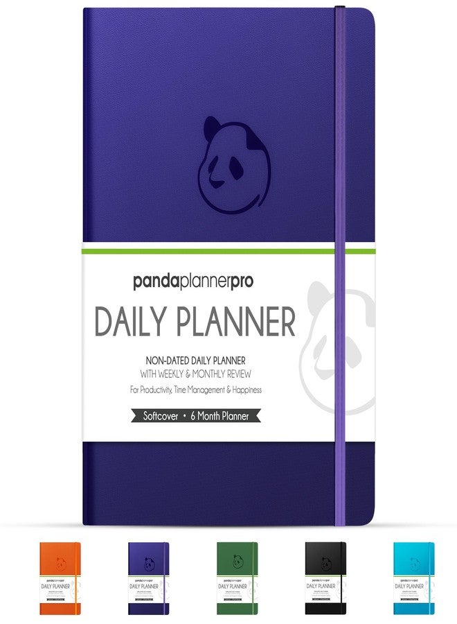 Panda Planner Pro A4 Daily Planner 2026 - 6 Month Undated Planner with Hourly Schedule, Large 8.5x11 Layout, To Do List, Daily Journal, Goal Planner, Habit Tracker & Gratitude Organizer for Home/Office - Purple - Image 1