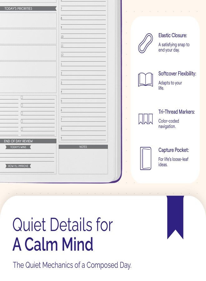 Panda Planner Pro A4 Daily Planner 2026 - 6 Month Undated Planner with Hourly Schedule, Large 8.5x11 Layout, To Do List, Daily Journal, Goal Planner, Habit Tracker & Gratitude Organizer for Home/Office - Purple - Image 5