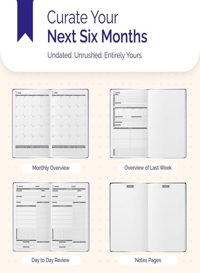 Panda Planner Pro A4 Daily Planner 2026 - 6 Month Undated Planner with Hourly Schedule, Large 8.5x11 Layout, To Do List, Daily Journal, Goal Planner, Habit Tracker & Gratitude Organizer for Home/Office - Purple - Image 4