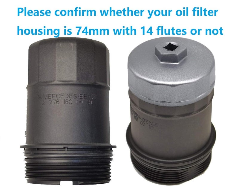 Ibetter Heavy Duty 74mm 14 Flutes Oil Filter Wrench For Volkswagen, Mercedes Benz, VW, Audi, Porsche, Mazda, Sprinter, Select Mobil1, Bosch and Mahle - Image 4