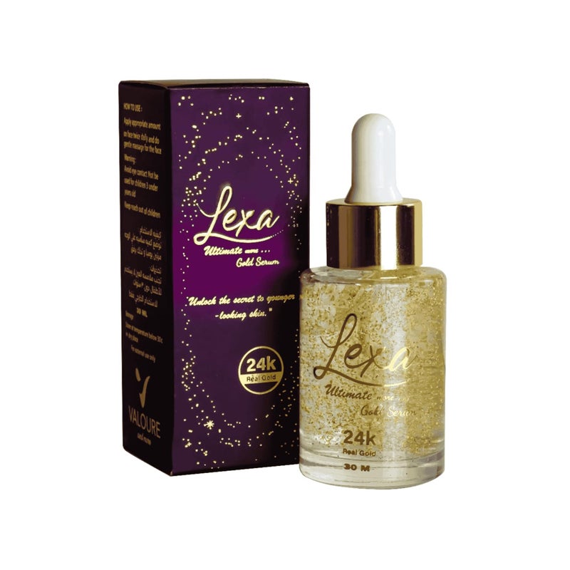 VALOURE Luxury Lexa Gold Serum, 24K Real Gold, Anti Aging Face Serum, 30 ml
