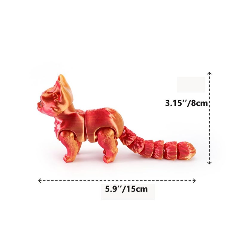 QINGMIAO 3D Printed Cat, Articulated Black Cat Toys for Adult, 3D Print Animals Fidget Toys Decor for Stress Relief, 3D Printing Action Figure Toys for Age15+(Light Purple) - Image 4