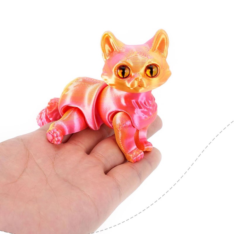 QINGMIAO 3D Printed Cat, Articulated Black Cat Toys for Adult, 3D Print Animals Fidget Toys Decor for Stress Relief, 3D Printing Action Figure Toys for Age15+(Light Purple) - Image 5